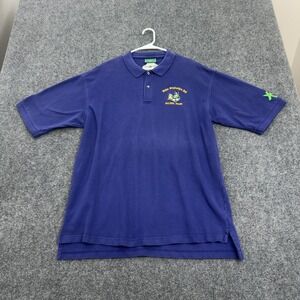 Vintage Notre Dame Outer Banks Polo Shirt Mens XL Purple Cotton‎ Pique Sporty